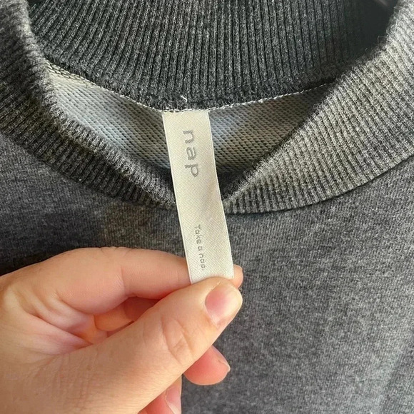 Nap Loungewear Drawstring Hem Cotton Sweatshirt - Picture 11 of 12